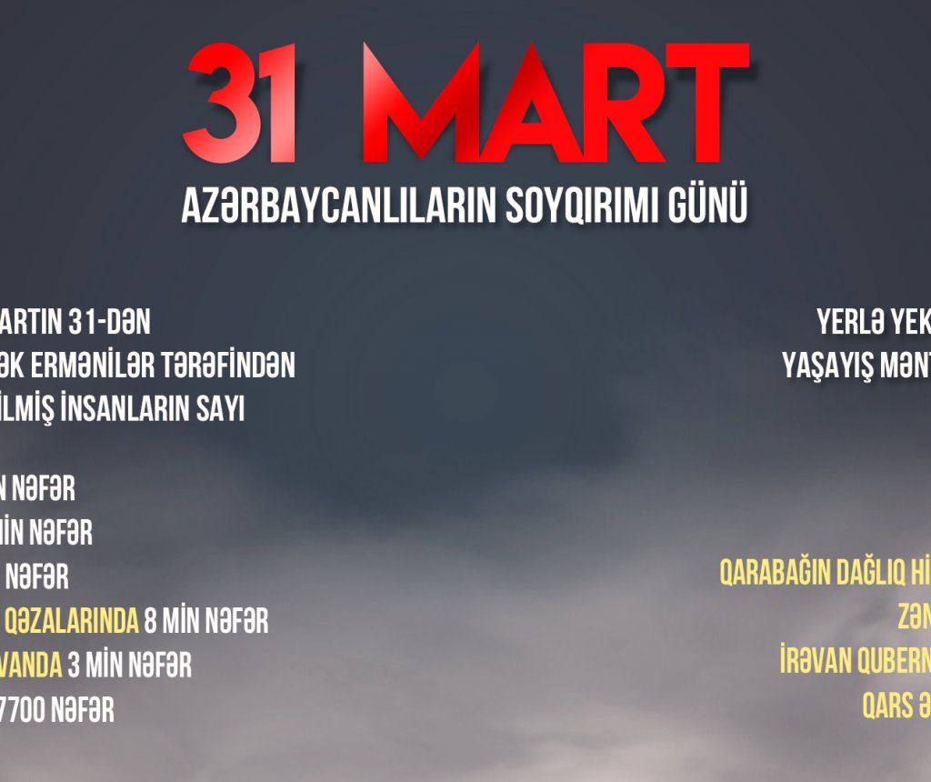 Ermənilərin azərbaycanlılara qarşı törətdiyi soyqırımından 105 il ötür