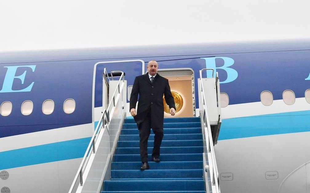 Prezident İlham Əliyev Qazaxıstana səfərə gəlib