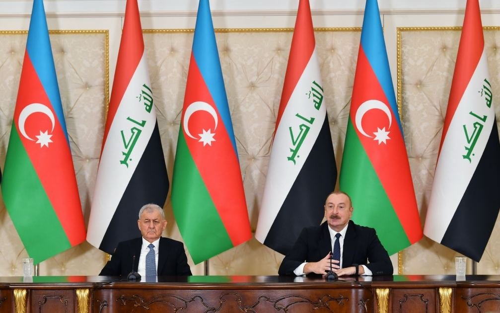 Prezident İlham Əliyev və İraq prezidenti mətbuata bəyanatlarla çıxış ediblər