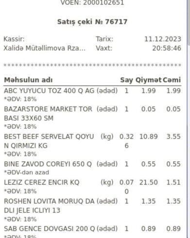 "Bazarstor"dan aldığı kolbasanın içindən şüşə çıxdı – FOTO "Bazarstor"dan aldığı kolbasanın içindən şüşə çıxdı – FOTO