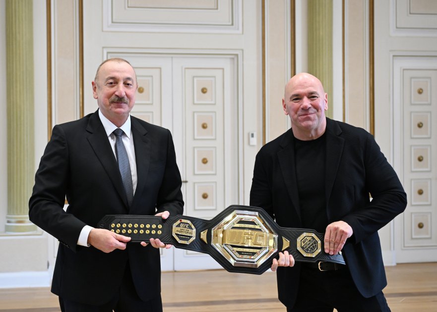 İlham Əliyev UFC-nin prezidentini qəbul etdi - Fotolar